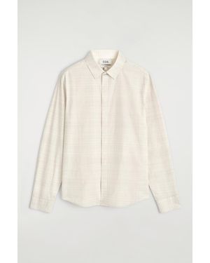 COS Checked Cotton Shirt - Natural