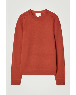 COS Ribbed Merino Wool Sweater - Orange