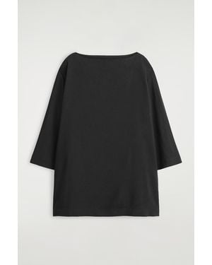 COS Linen A-Line Mini Dress - Black