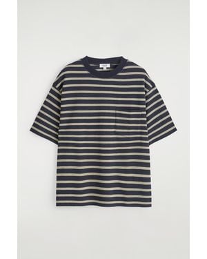 COS Oversized Heavyweight Cotton T-Shirt - Blue