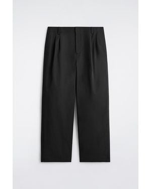 COS Pleated Relaxed-Fit Wide-Leg Trousers - Black