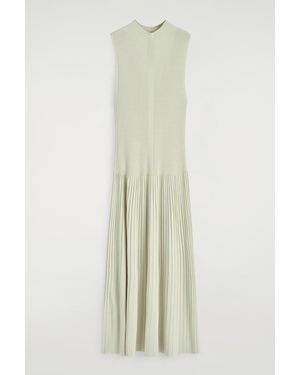 COS Pleated High-Neck Maxi Dress - Green