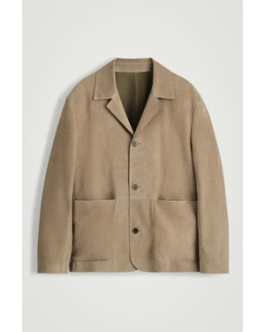 COS Relaxed Suede Jacket - Brown