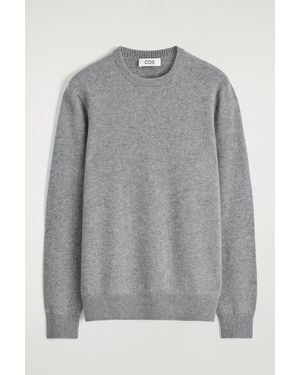 COS Pull À Col Rond Sans Couture En Cachemire - Gris