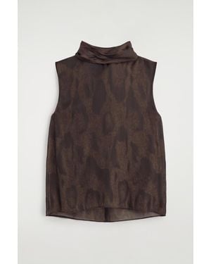 COS Blusa Jacquard Animalier Con Dettaglio Foulard - Marrone