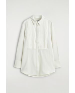 COS Wool-Blend Tuxedo Shirt - White
