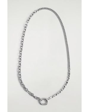COS Faceted Chain Necklace - White