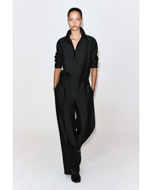 COS Elegante Hose Aus Seide Mit Geradem Bein - Schwarz