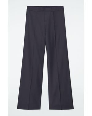 COS Straight-leg Elasticated Wool Pants - Blue