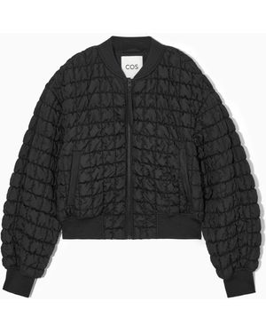 COS Quilted Bomber Jacket - Black