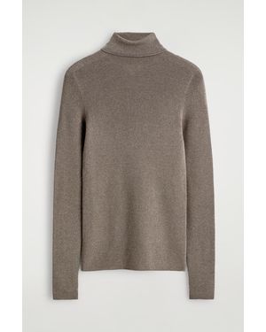 COS Sparkly Seamless Wool Top - Brown