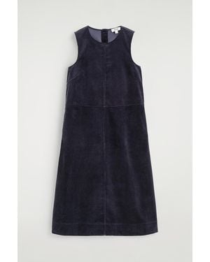 COS A-Line Corduroy Midi Dress - Blue