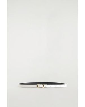 COS Reversible Slim Leather Belt - White