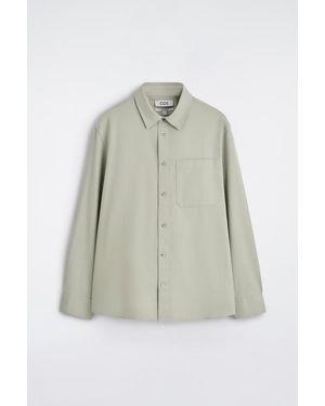 COS Relaxed Brushed Cotton-Blend Shirt - Natural