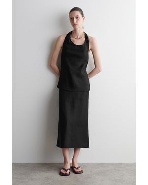 COS Flip-Flops Aus Leder - Schwarz