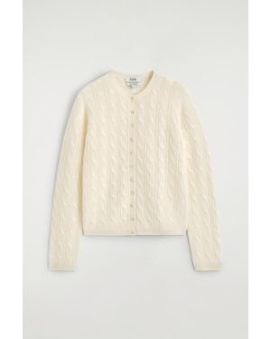COS Cable-Knit Cashmere Cardigan - Natural