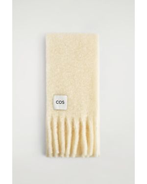 COS Fringed Brushed-Mohair Scarf - Natural