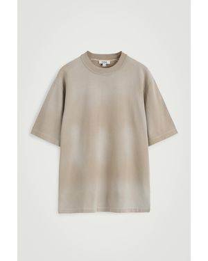 COS Oversized Washed-Jersey Mock-Neck T-Shirt - Natural