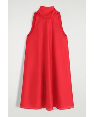 COS Fluid Halterneck Mini Dress - Red