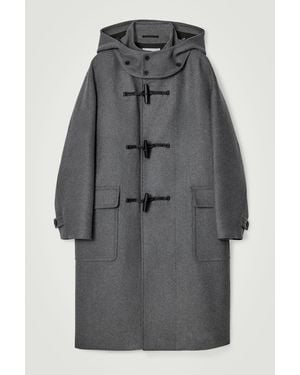COS Hooded Wool Duffle Coat - Gray