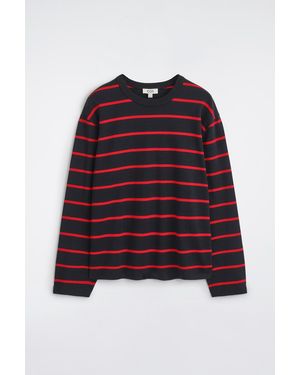 COS Relaxed Jersey Interlock Long-Sleeved T-Shirt - Red