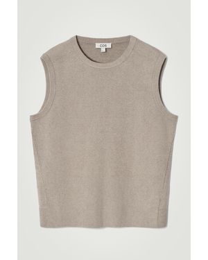 COS Knitted Linen Tank Top - Grey