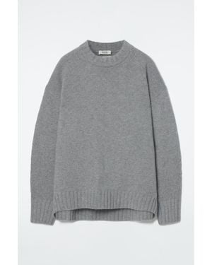 COS Chunky Pure Cashmere Crew-neck Jumper - Grey