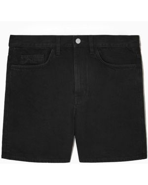 COS Relaxed-fit Denim Shorts - Black