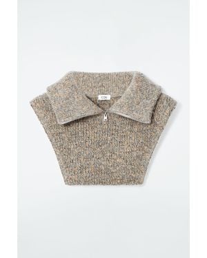 COS Mélange Wool-blend Collar - Natural