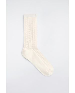 COS Socken Mit Zopfmuster - Weiß