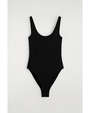 COS Interlock Jersey Bodysuit - Black