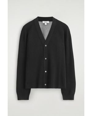 COS Double-Faced Knitted Cardigan - Black