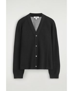 COS Double-Faced Knitted Cardigan - Black