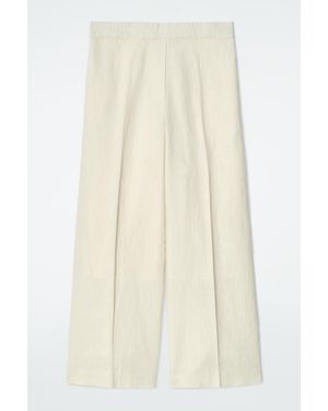 COS Straight-Leg Tailored Linen Trousers - Natural
