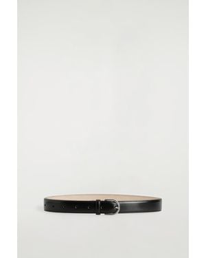 COS D-Buckle Leather Belt - White