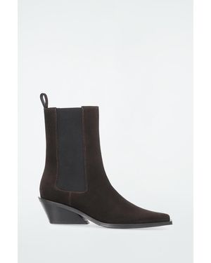 COS Leather Cowboy Chelsea Boots - Black