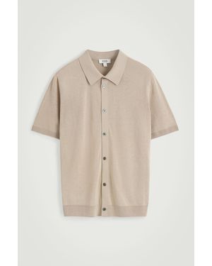 COS Knitted Linen-Silk Shirt - Natural