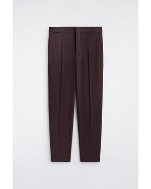COS Fluid Wool Slim-Fit Trousers - Purple