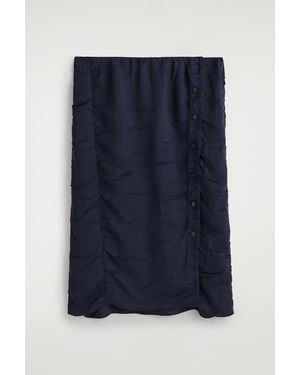 COS Gathered Crinkled Midi Skirt - Blue
