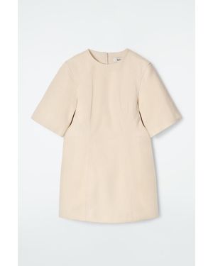 COS Suede Mini T-Shirt Dress - Natural