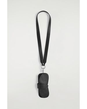 COS Leather Lanyard Sunglasses Case - Black
