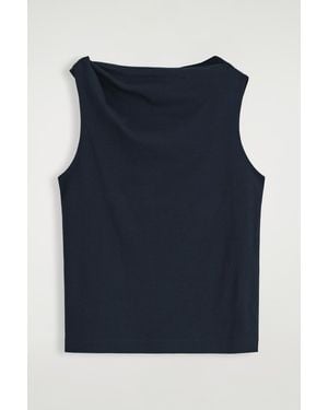 COS Twist-Detail Cotton Top - Blue