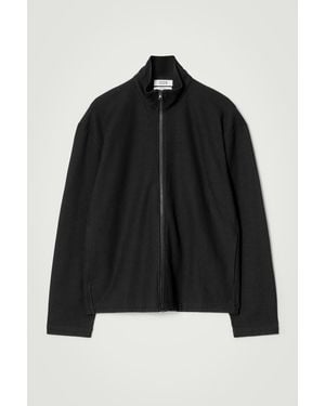 COS Ribbed Jersey Track Jacket - Black
