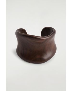 COS Curved Wooden Cuff - Brown
