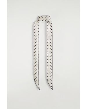 COS Foulard Skinny En Soie À Pois - Blanc