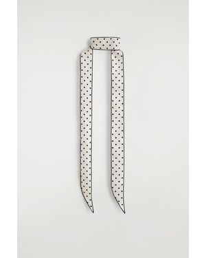 COS Polka-Dot Silk Skinny Scarf - White