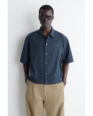 COS Hemd Aus Baumwoll-Popeline Im Utility-Stil - Blau