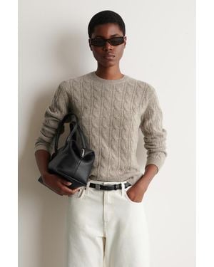 COS Kaschmirpullover Mit Zopfstrickmuster - Braun