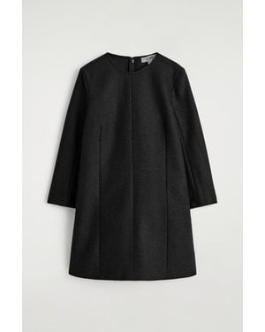 COS Long-Sleeved Wool Mini Dress - Black