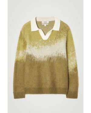 COS Brushed Mohair-blend Polo Sweater - Green